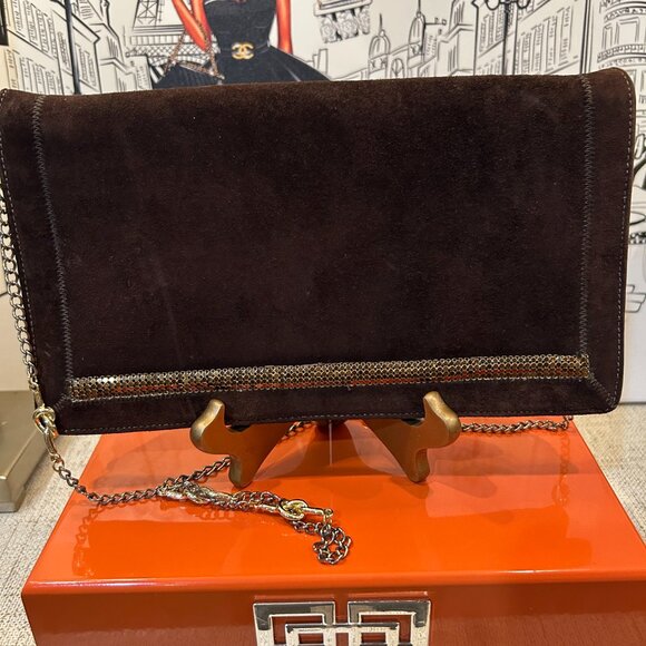 Vintage Bags by Varon Brown Suede Clutch Bag - Picture 4 of 5